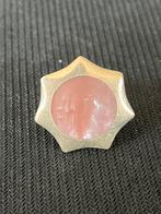 Zilveren ring met roze bloem, Bijoux, Sacs & Beauté, Bagues, Enlèvement ou Envoi, Comme neuf, Rose