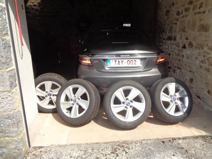 SAAB 9-5 NG  velgen met banden, Auto-onderdelen, Banden en Velgen, Banden en Velgen, Winterbanden, 17 inch, 225 mm, Personenwagen