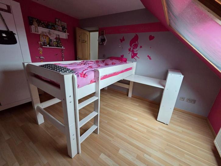 lit enfant  avec bureau., Enfants & Bébés, Chambre d'enfant | Lits superposés & Lits mezzanines, Utilisé, Lit mi-hauteur mezzanine