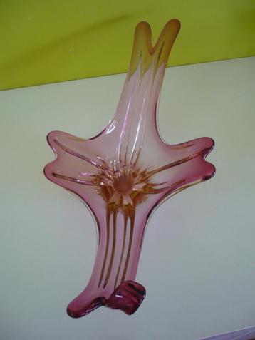 Grote vintage glazen murano schaal ( Italy ) beschikbaar voor biedingen