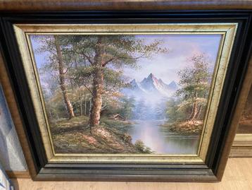 Schilderij met reliëf. Natuurlandschap. beschikbaar voor biedingen