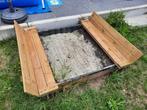 Houten zandbak met deksel, Ophalen, Gebruikt