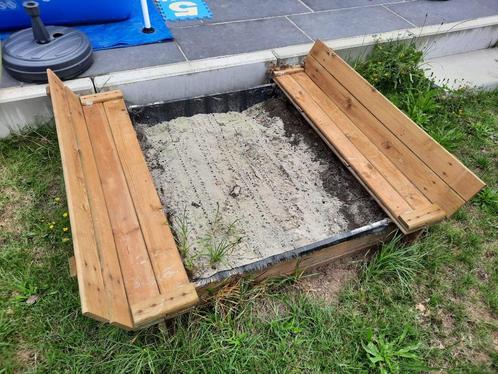 Houten zandbak met deksel, Kinderen en Baby's, Speelgoed | Buiten | Zandbakken, Gebruikt, Ophalen