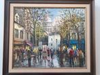Kunstschilderij en kader. Parijs. 65 cm op 55 cm. Olieverf., Ophalen