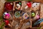Prachtige Set Vintage Glazen Kerstballen, Diversen, Kerst, Ophalen