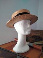 1920s roaring twenties straw boater hat hoed, Antiek en Kunst, Antiek | Kleding en Textiel, Ophalen of Verzenden