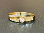 18K gouden ring met natuurlijke diamant 0.87ct, certificaat!, 19 tot 20, Geel, Ophalen of Verzenden, Met edelsteen