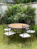 Table ronde artisanale en mosaïque (intérieur & extérieur), Jardin & Terrasse, Comme neuf