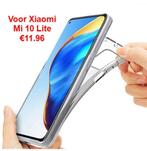 2x Transparant Silicon Clear Fitted case  Xiaomi Mi 10 Lite, Nieuw, Frontje of Cover, Ophalen of Verzenden