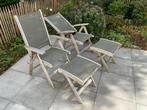 Jati & Kebon loungechair + footstool, Tuin en Terras, Ophalen, Gebruikt, Hout
