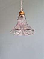 Art Deco hanglamp in transparant gegroefd glas, 1920-30, Antiek en Kunst, Ophalen of Verzenden