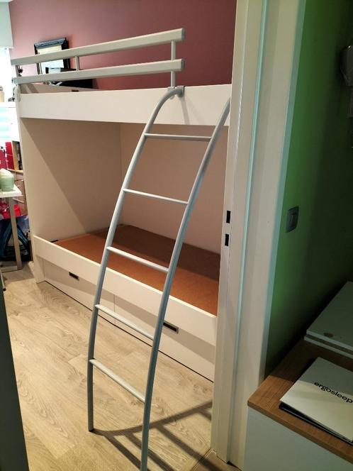 hoogslaper, Huis en Inrichting, Slaapkamer | Bedden, Zo goed als nieuw, 90 cm, 200 cm, Hout, Wit, Ophalen