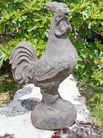 Grande statue ancienne en fonte d'un coq, Jardin & Terrasse, Comme neuf, Animal, Enlèvement ou Envoi, Métal