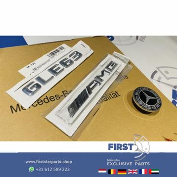 W166 W167 W292 GLE63 AMG LOGO SET GLE 63 CHROOM EMBLEMEN SET beschikbaar voor biedingen