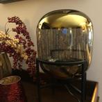 NIEUWE TAFELLAMP GOUD met zwart metalen voet GLAZEN LAMP, Ophalen of Verzenden, Nieuw