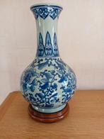 Superbe vase décoratif sur socle bois 40 cm, Antiek en Kunst, Antiek | Vazen, Ophalen