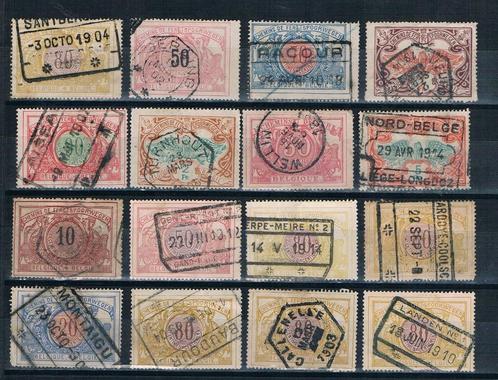 Fiche avec des timbres de chemin de fer belle obltération, Timbres & Monnaies, Timbres | Europe | Belgique, Affranchi, Autre, Trains
