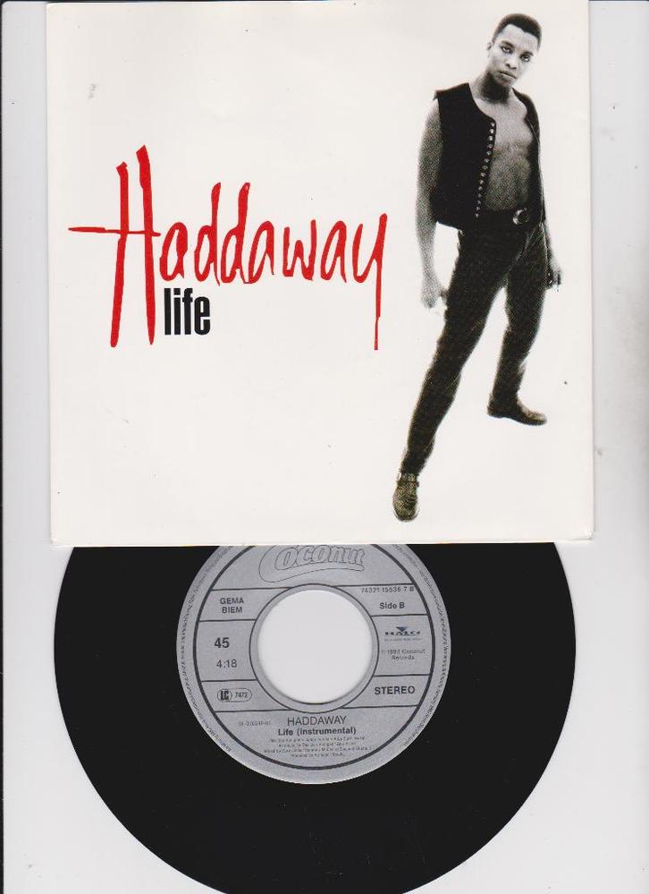 Haddaway – Life   1993  MINT, CD & DVD, Vinyles Singles, Comme neuf, Single, Pop, 7 pouces, Enlèvement ou Envoi