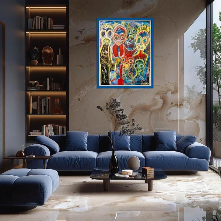 UNIEK ORIGINEEL WERK VAN ABOUDIA, Antiek en Kunst, Kunst | Schilderijen | Modern, Ophalen of Verzenden