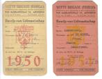 2x kaart Lidmaatschap Fidelio 1950/51 Frans De Boeck, Ophalen of Verzenden