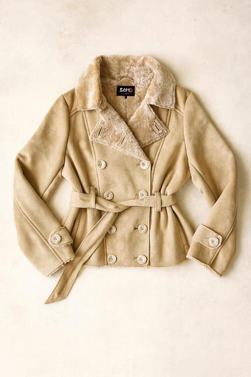 Soho New York jas maat M, Kleding | Dames, Jassen | Winter, Zo goed als nieuw, Maat 38/40 (M), Beige, Ophalen of Verzenden