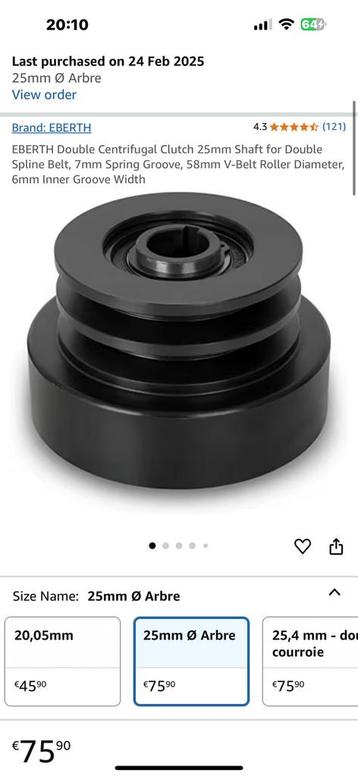 Centrufigale koppeling voor honda motor 390cc 25mmØ beschikbaar voor biedingen