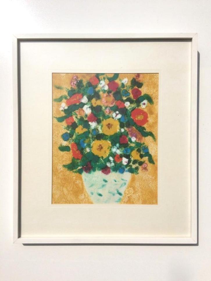 Alvarido : ' Bloemen ' [ VINTAGE 70s ] Pastel, Antiek en Kunst, Kunst | Schilderijen | Modern, Ophalen of Verzenden