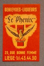 Le Phenix genever Luik. Luciferetiket, Verzamelen, Ophalen of Verzenden