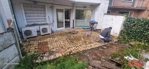 TRAVAUX  ===EXTÉRIEUR ET INTÉRIEUR===, Tuin en Terras, Tegels en Klinkers, Zo goed als nieuw, Klinkers, Hout, Ophalen of Verzenden