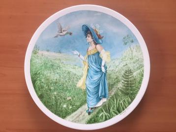 Groot handgeschilderd Art Nouveau bord 1903 beschikbaar voor biedingen