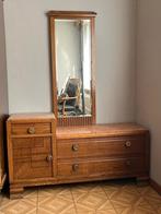 Art-Deco kaptafel met spiegel, schuiven en marmer, Ophalen, Gebruikt
