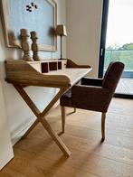 Massief eiken bureau met stoel, Huis en Inrichting, Bureaus, Ophalen, Zo goed als nieuw, Bureau