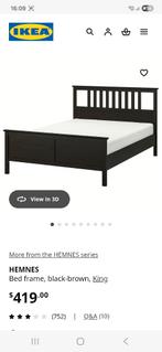 Bed Hemnes Ikea 180x200, Huis en Inrichting, Ophalen, Gebruikt, Zwart, Tweepersoons