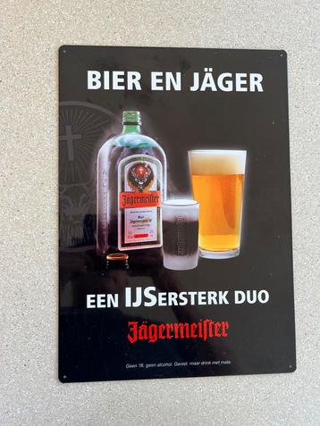 Bier en jager Jagermeister plaat emaille metaal beschikbaar voor biedingen