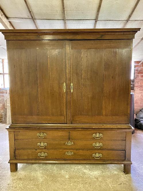 antiek strak eiken kabinet kast, Antiek en Kunst, Antiek | Meubels | Kasten, Ophalen