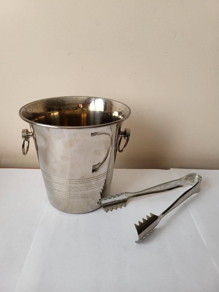 Ancien Seau à glace / Seau à glaçons Vintage Letang Remy Inox massif 18-10