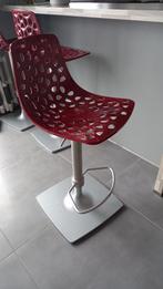 Lot de 3 tabourets de bar reglables rouge et gris, Maison & Meubles, 3 tabourets, Métal, Comme neuf, Enlèvement