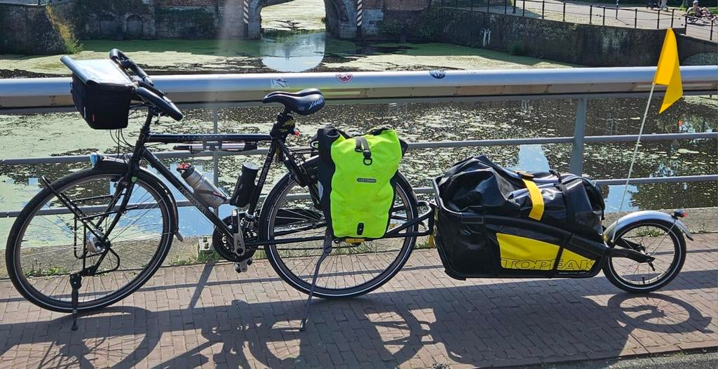 Fietstrailer + waterdichte tas, Topeak, Comme neuf, Enlèvement, Remorque à bagages