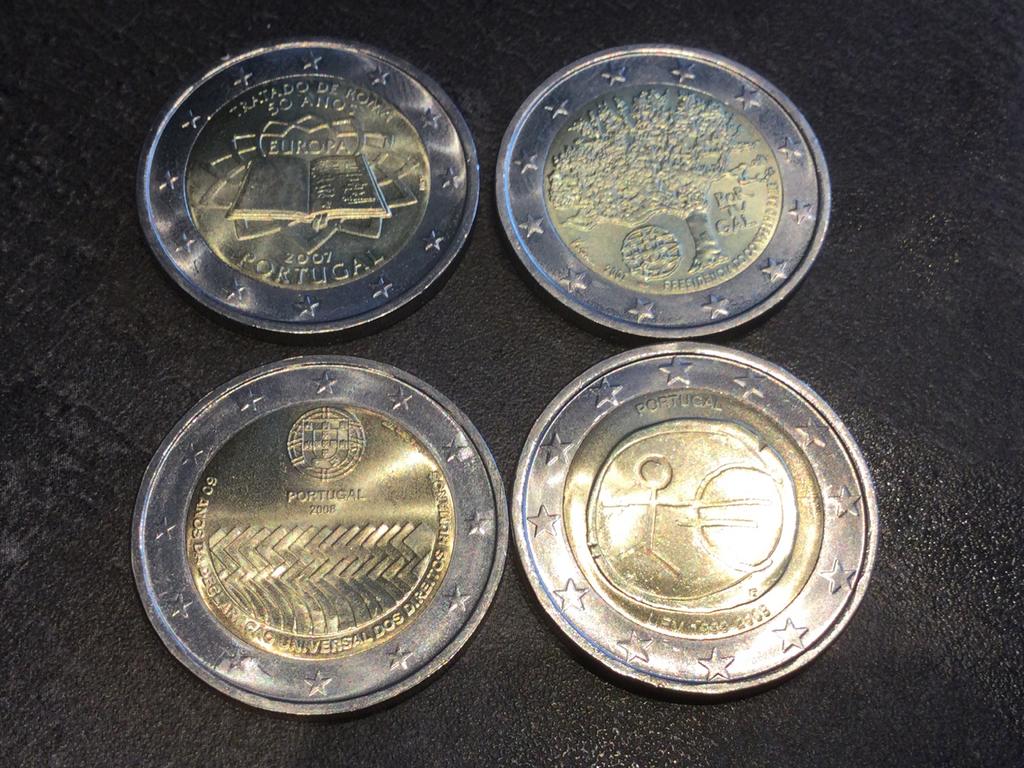 Zone euro 4 x 2 euros UNC, Timbres & Monnaies, Monnaies | Europe | Monnaies euro, Enlèvement ou Envoi, Portugal, 2 euros