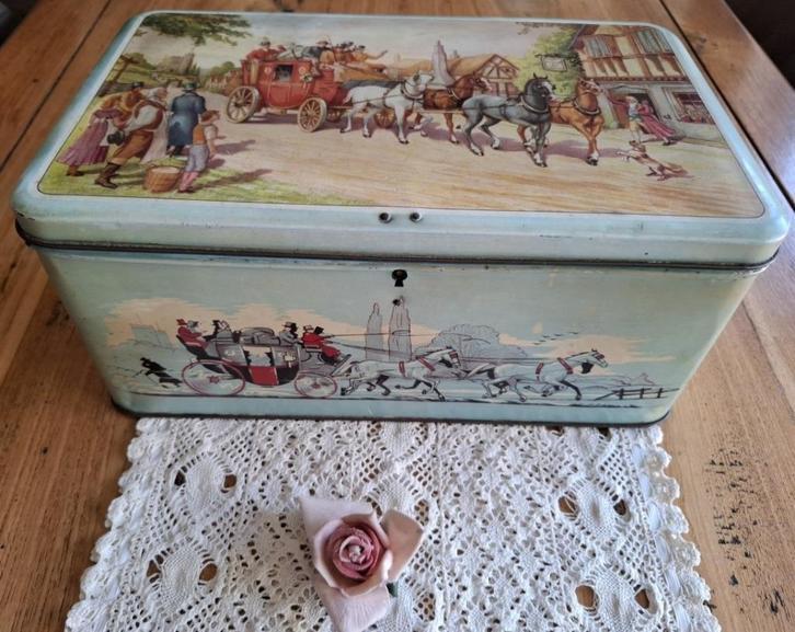 Koets blik, Etabl. J Schuybroek, S.A. Hoboken, Anvers België, Verzamelen, Blikken, Gebruikt, Overige, Overige merken, Ophalen of Verzenden