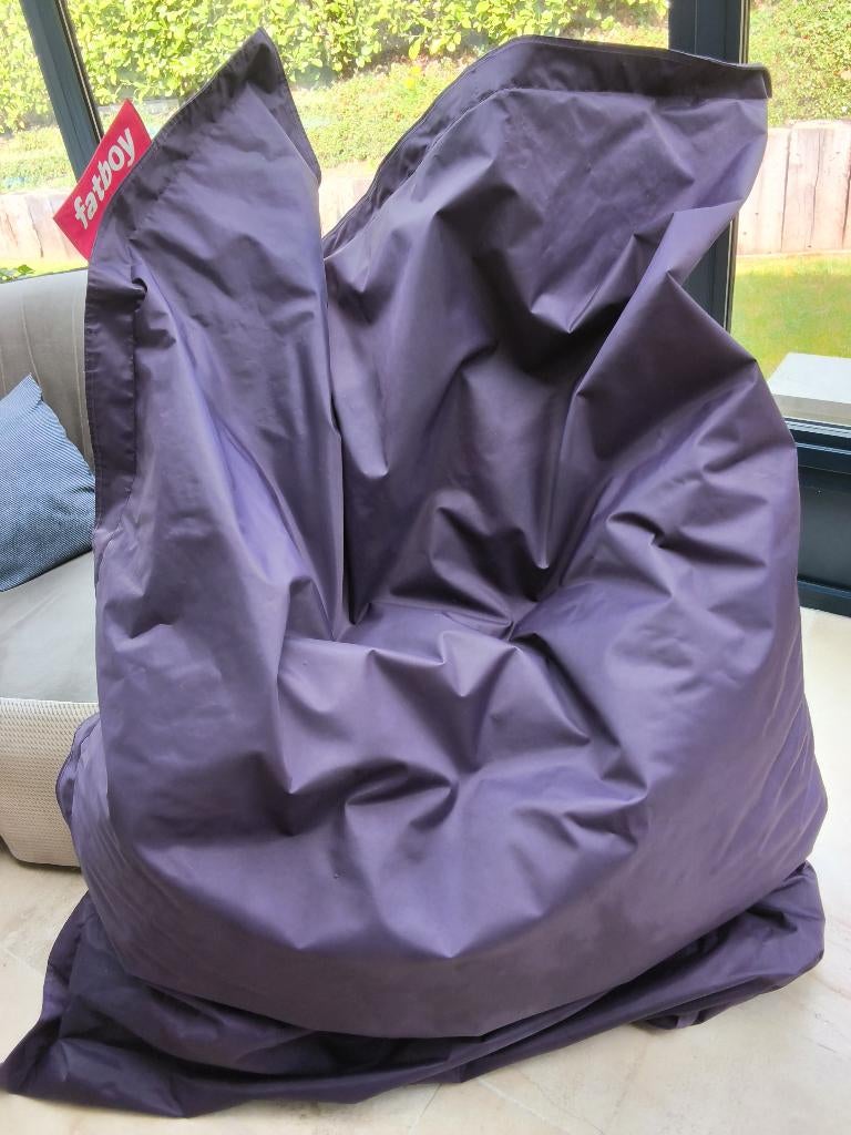 Gros pouf d'extérieur FATBOY Original   (135x180 cm), Maison & Meubles, Sièges-poires, Comme neuf, Pouf, Violet, Enlèvement