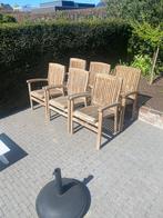 6 chaises de jardin en teck en bon état, empilables, Enlèvement, Utilisé, Bois, Empilable