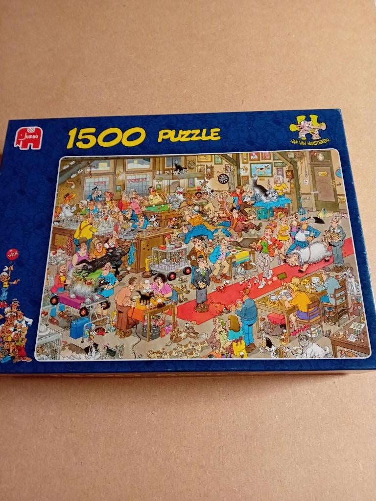 Jan Van Haasteren puzzel "De Hondenshow" 1500st, Enlèvement ou Envoi, 500 à 1500 pièces, Comme neuf, Puzzle