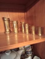 6 koperen gietkannen, Ophalen of Verzenden