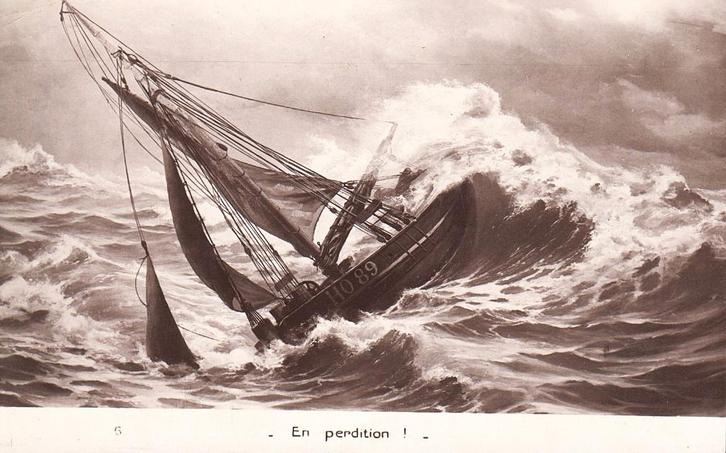 1910 - FRANKRIJK - Le Tréport: En perdition!, Verzamelen, Postkaarten | Themakaarten, Ongelopen, Voor 1920, Voertuig, Verzenden