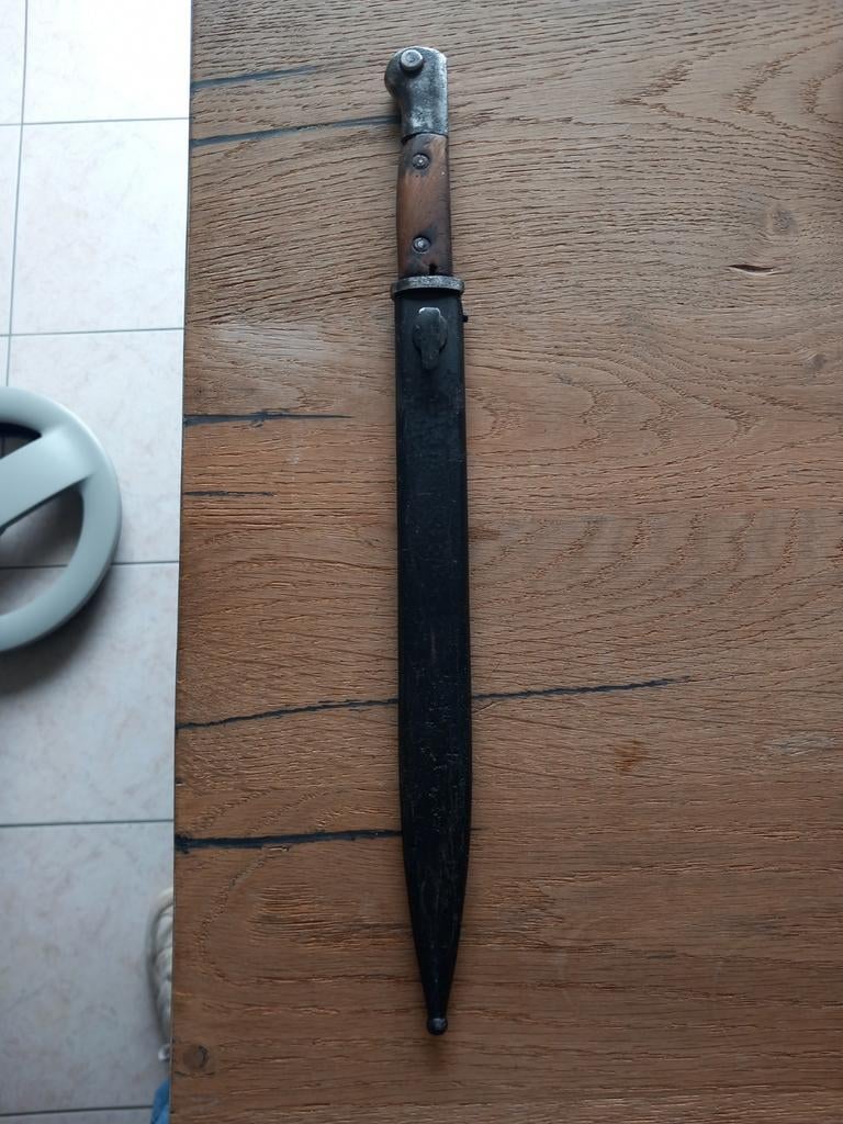 Rare baïonnette allemande S14 WW1 avec fourreau, originale, Collections, Enlèvement ou Envoi