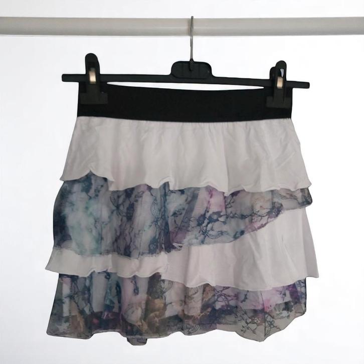 Metroflve witte, paarse rok, maat S/M, Kleding | Dames, Rokken, Nieuw, Maat 36 (S), Wit, Boven de knie, Verzenden