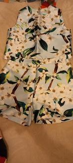 Lichtblauwe set top korte broek met bloemen maat M, Maat 38/40 (M), Overige typen, Blauw, Ophalen of Verzenden