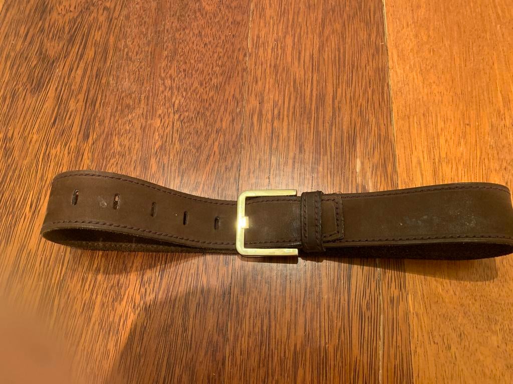 Ceinture en cuir marron, Cuir véritable, Enlèvement ou Envoi, Comme neuf, Brun