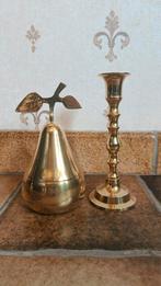 Kopermessing peer en kandelaar, Ophalen, Koper